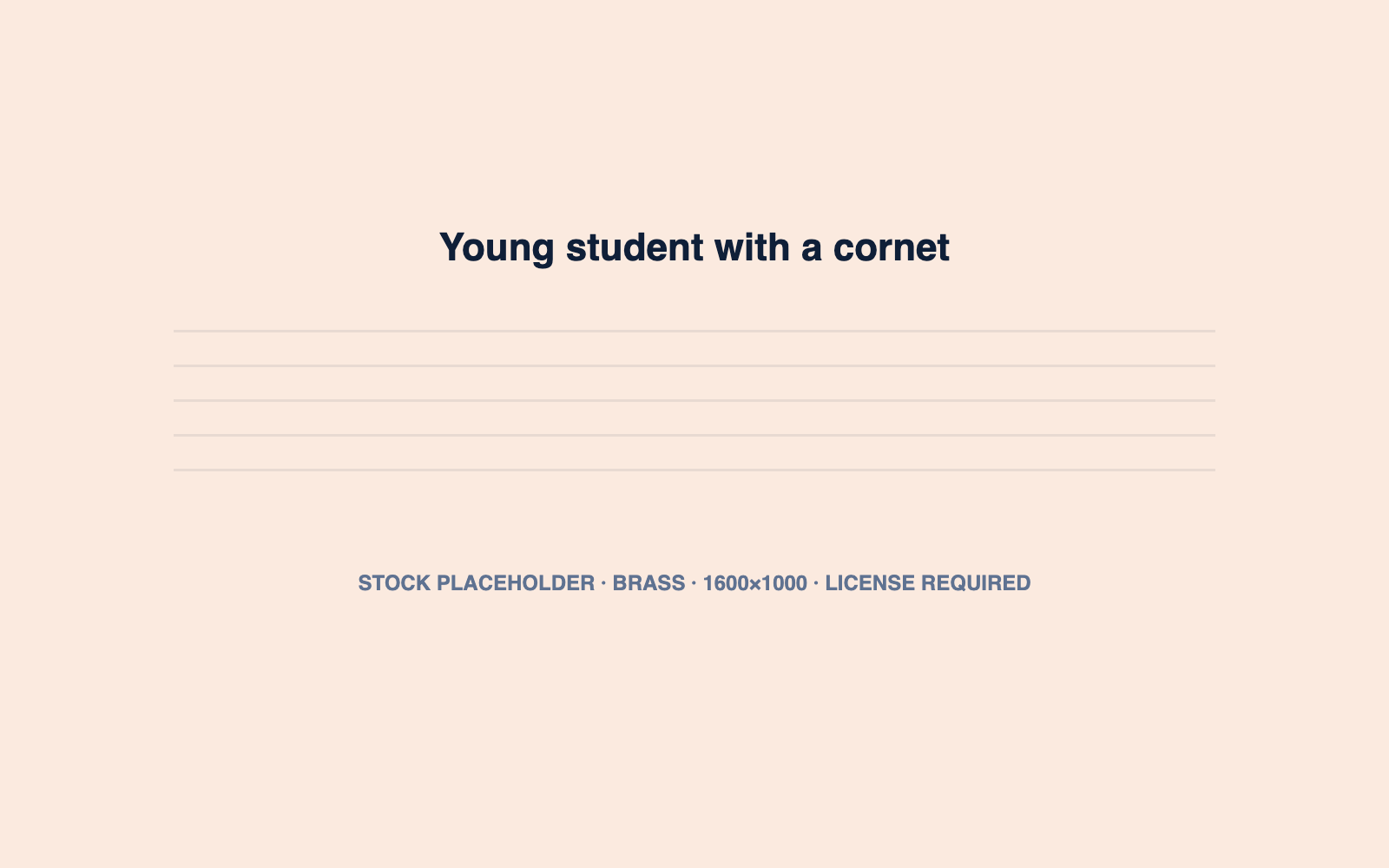 Young student with a cornet